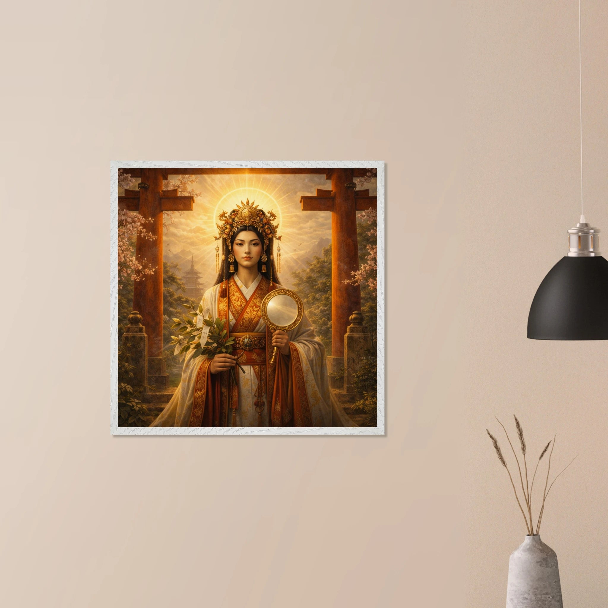 Amaterasu – Mythologie Fine Art Print mit Rahmen | babasan