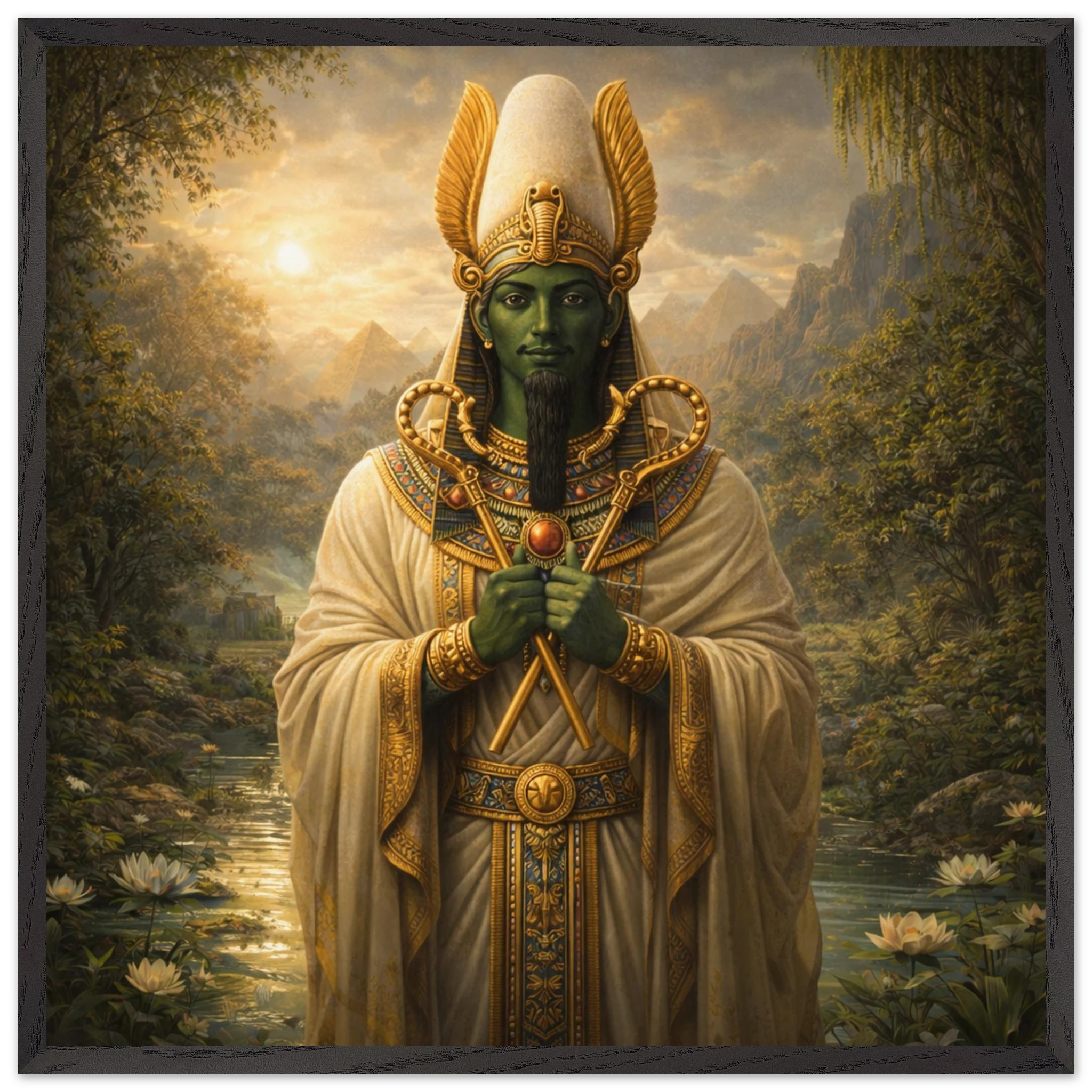 Osiris – Mythologie Fine Art Print mit Rahmen | babasan