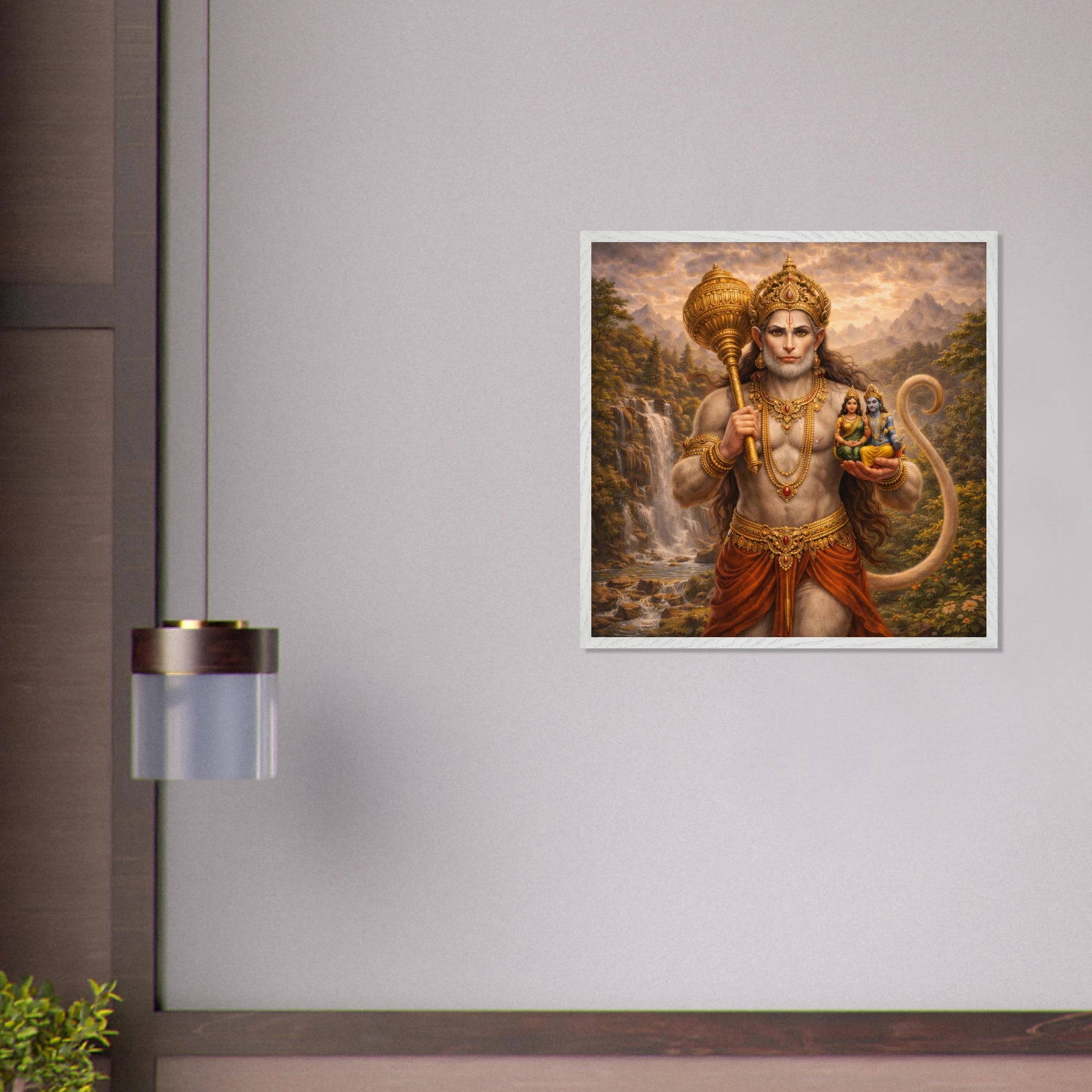 Hanuman – Mythologie Fine Art Print mit Rahmen | babasan