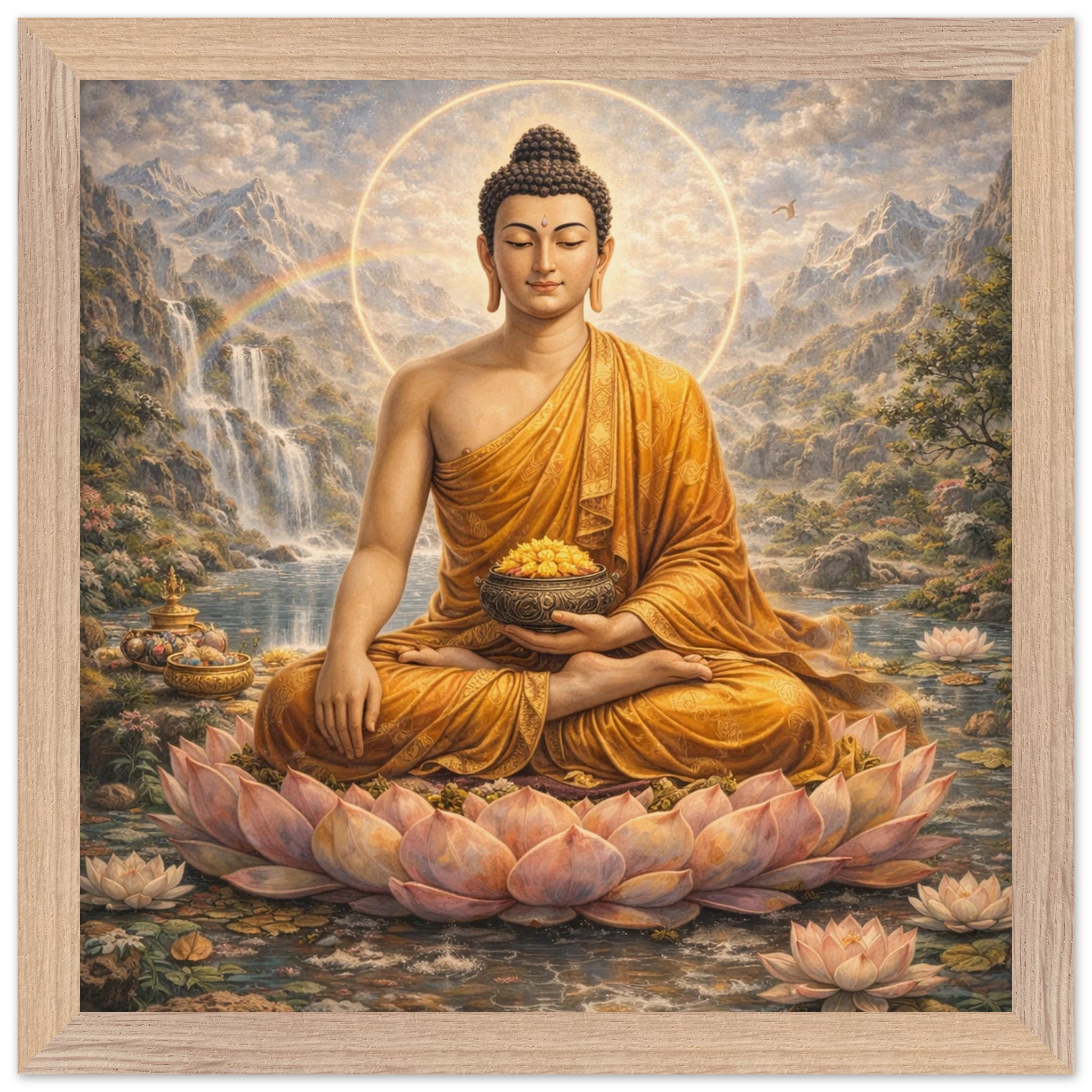 Shakyamuni Buddha – Mythologie Fine Art Print mit Rahmen | babasan