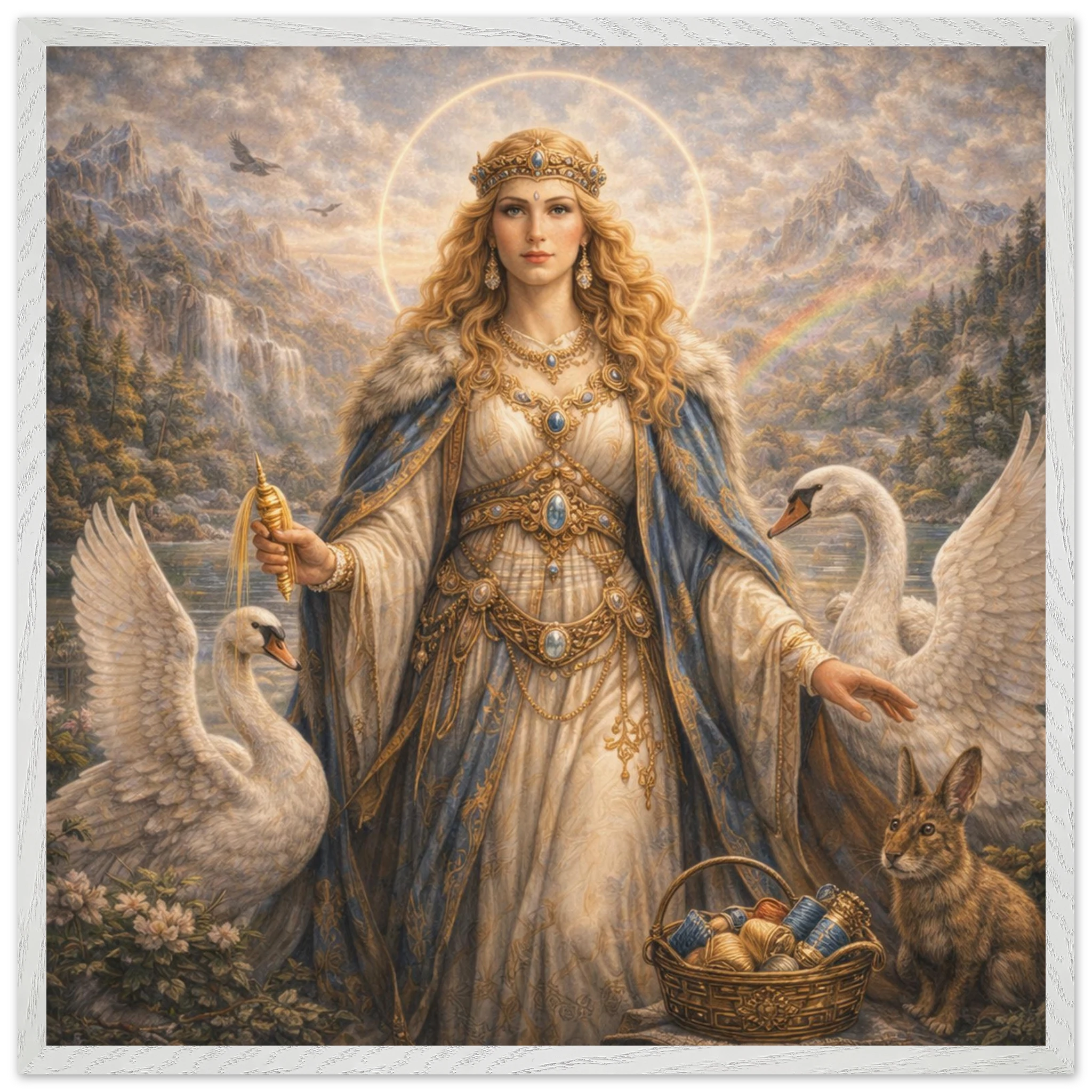 Frigg – Mythologie Fine Art Print mit Rahmen | babasan