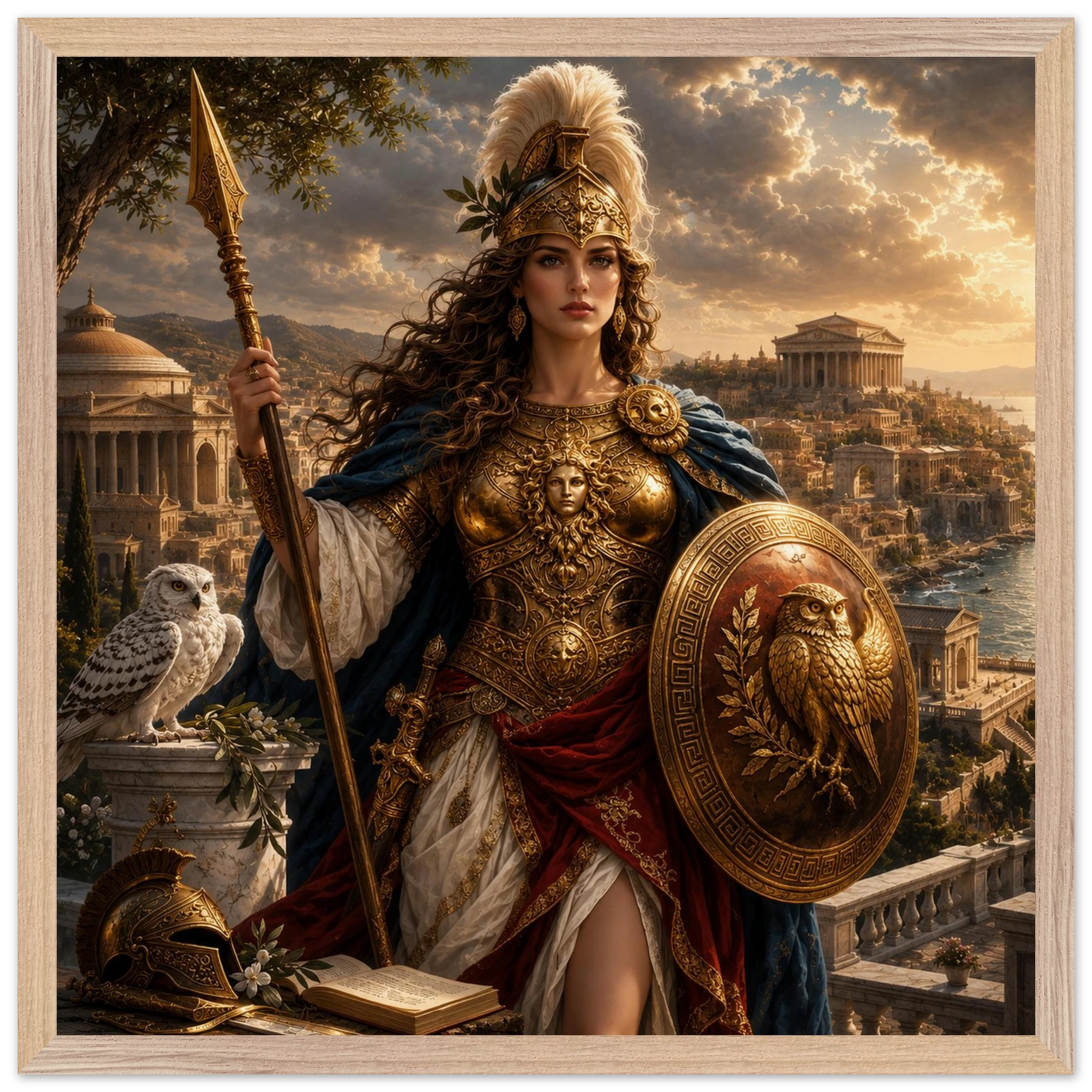 Minerva – Mythologie Fine Art Print mit Rahmen | babasan