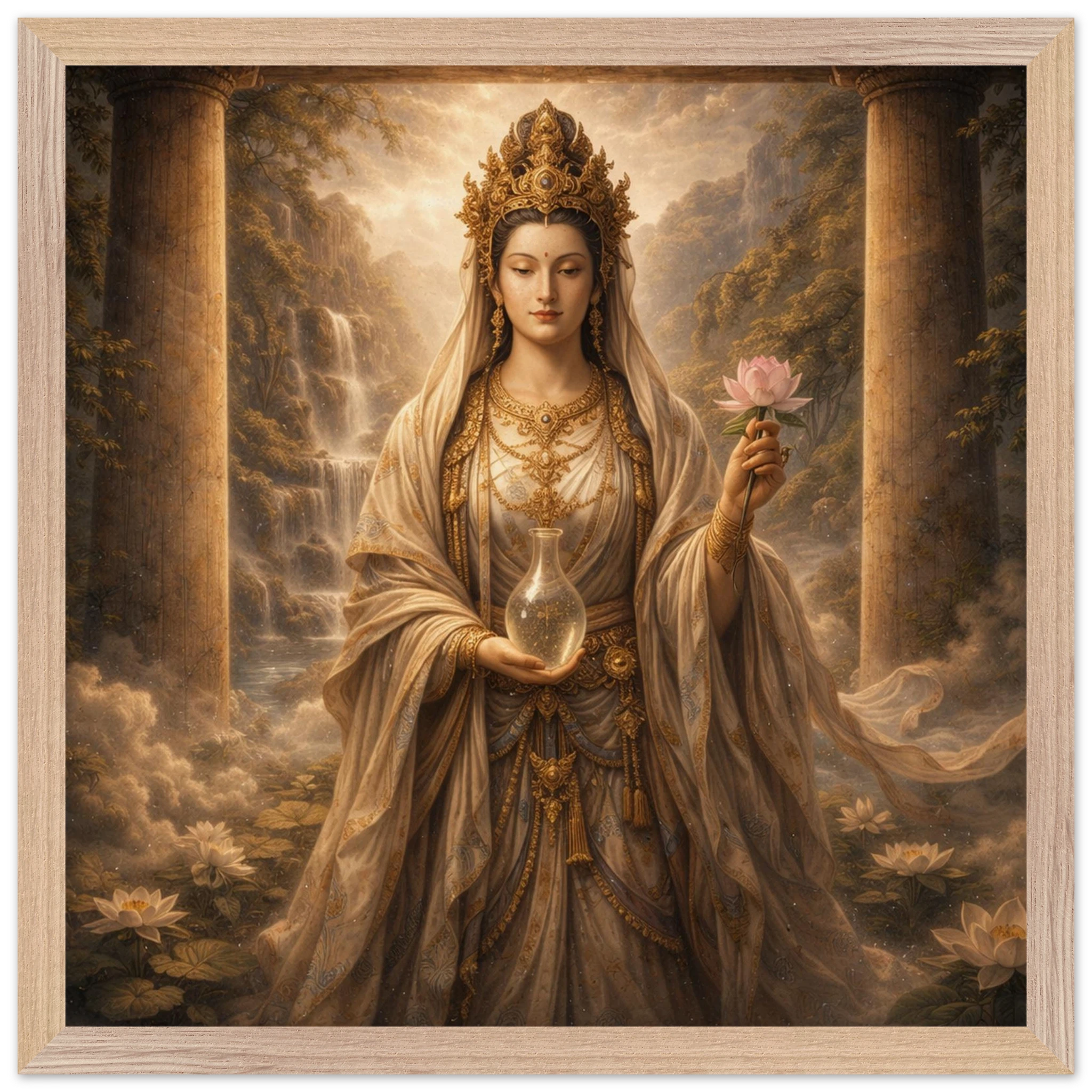 Kannon Bodhisattva– Mythologie Fine Art Print mit Rahmen | babasan