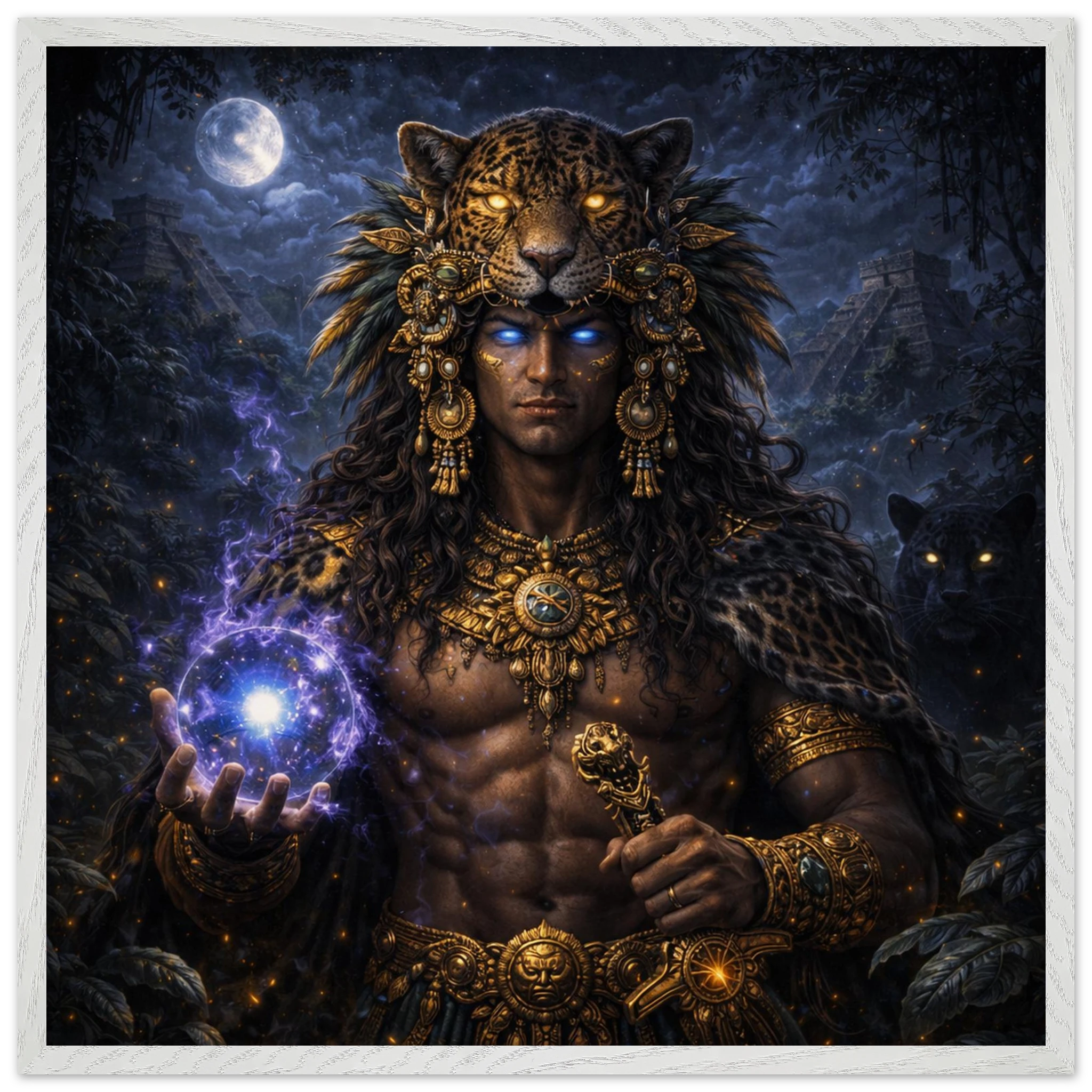 Xbalanque – Mythologie Fine Art Print mit Rahmen | babasan