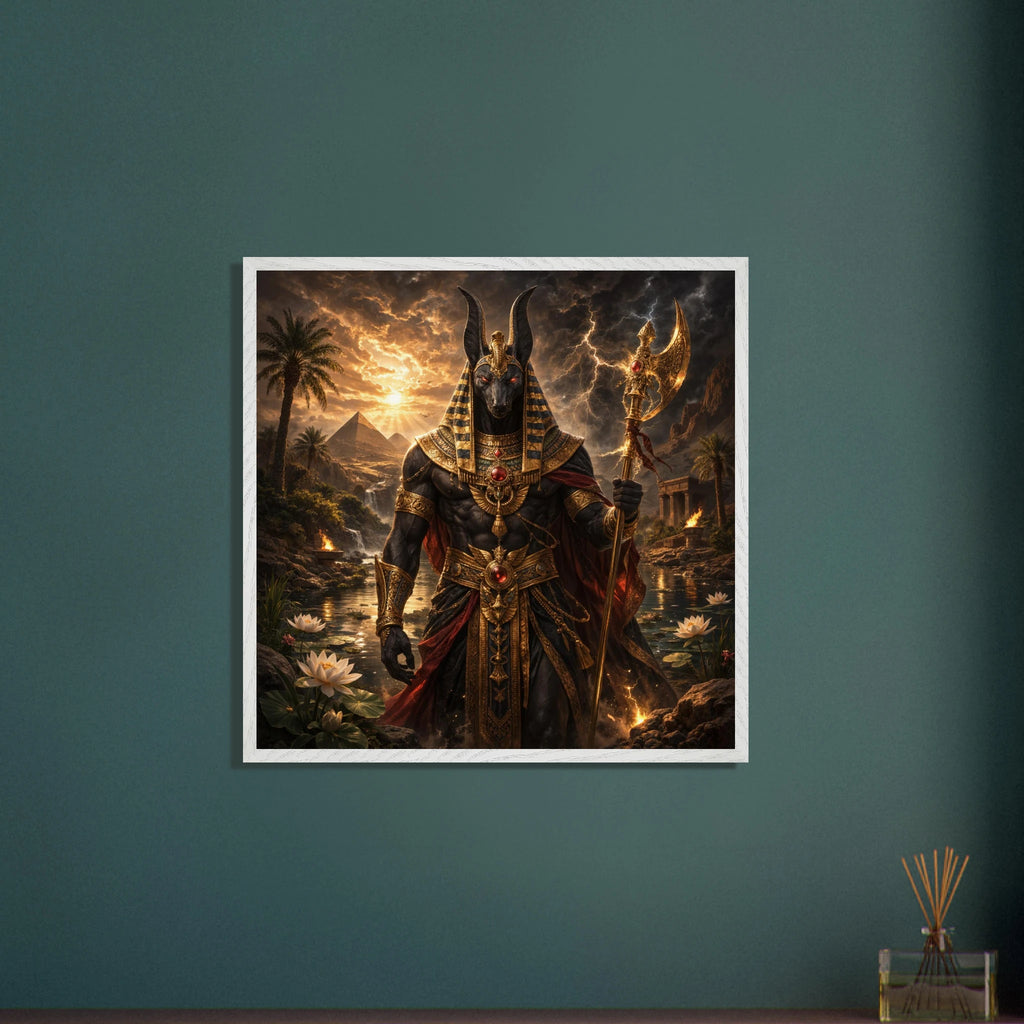 Seth – Mythologie Fine Art Print mit Rahmen | babasan