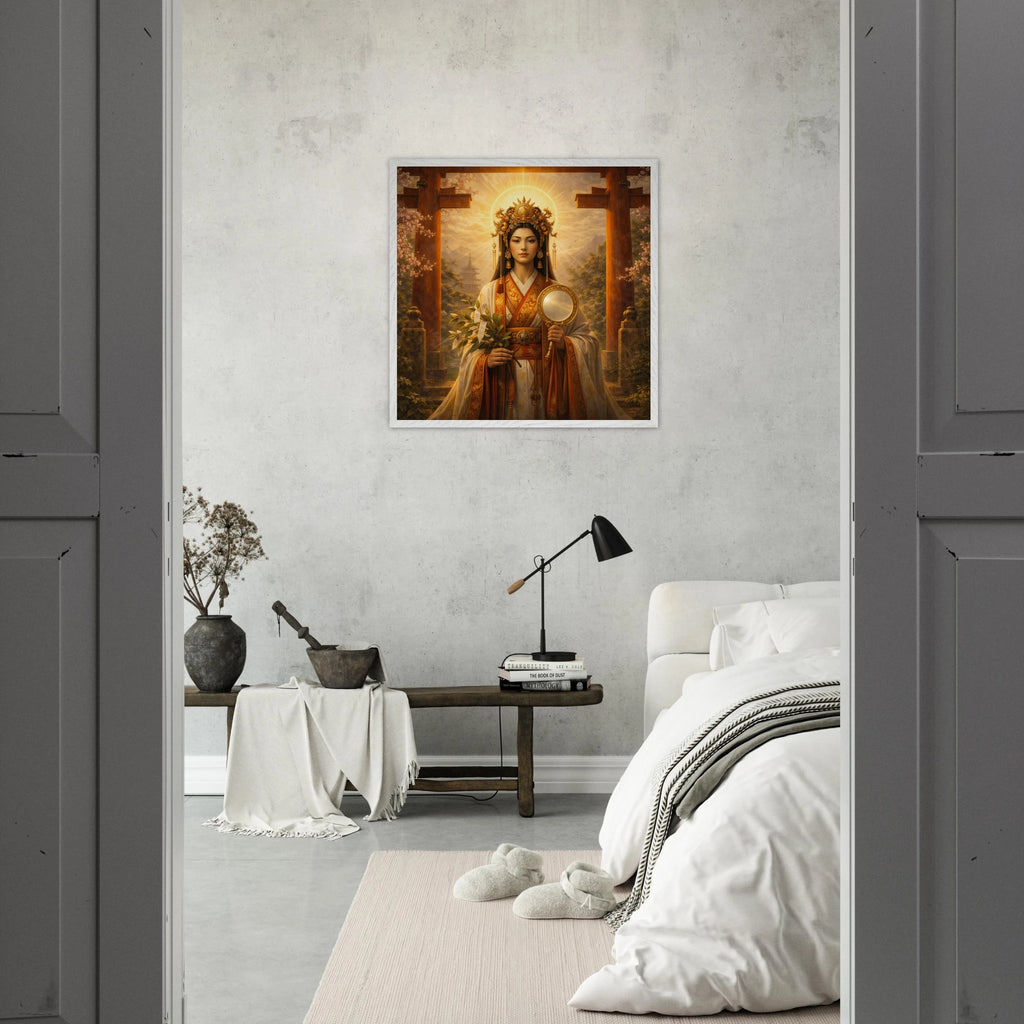 Amaterasu – Mythologie Fine Art Print mit Rahmen | babasan
