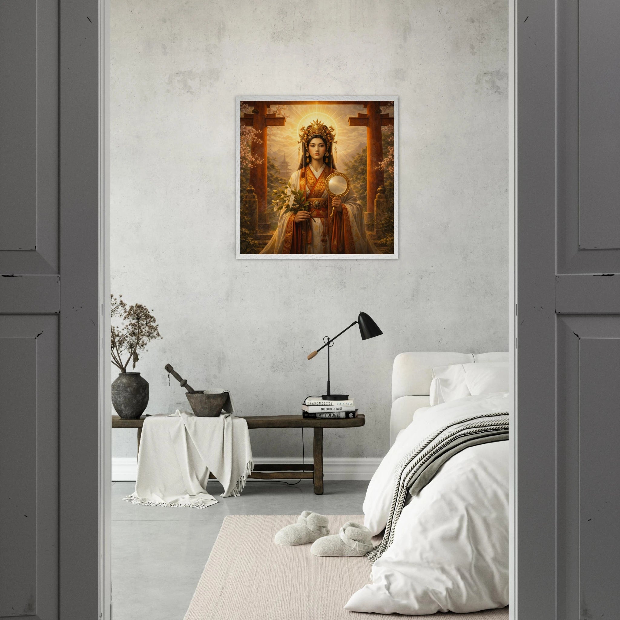 Amaterasu – Mythologie Fine Art Print mit Rahmen | babasan