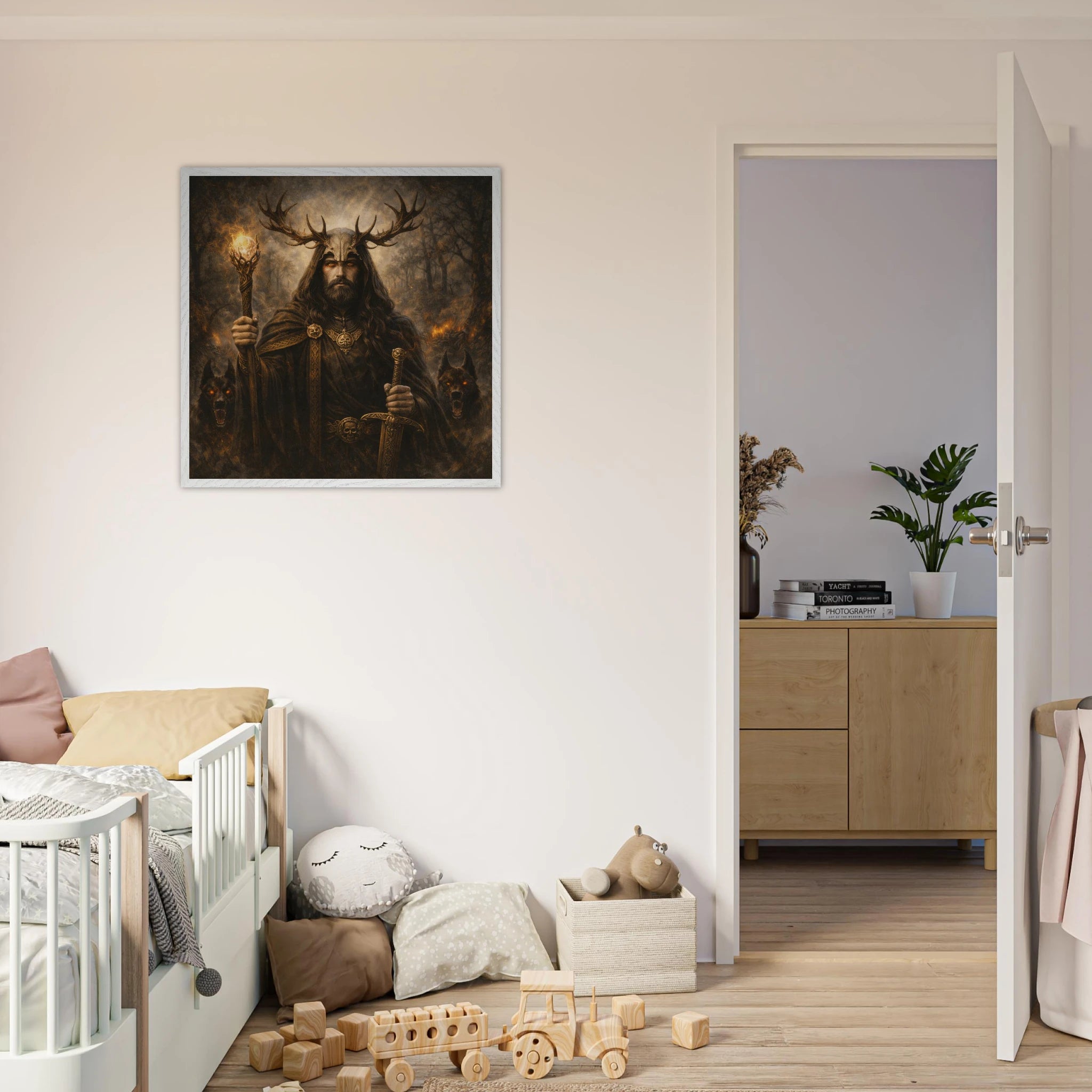 Arawn – Mythologie Fine Art Print mit Rahmen | babasan