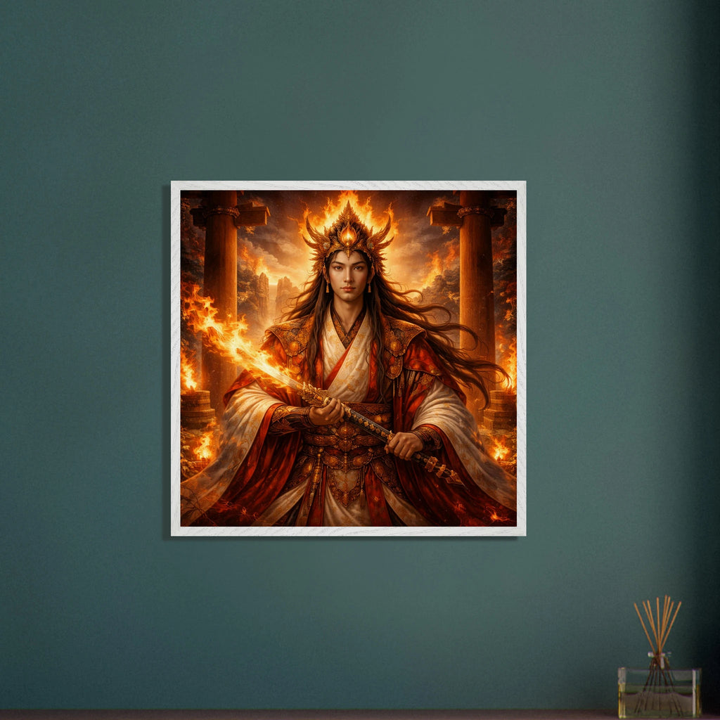Kagutsuchi – Mythologie Fine Art Print mit Rahmen | babasan