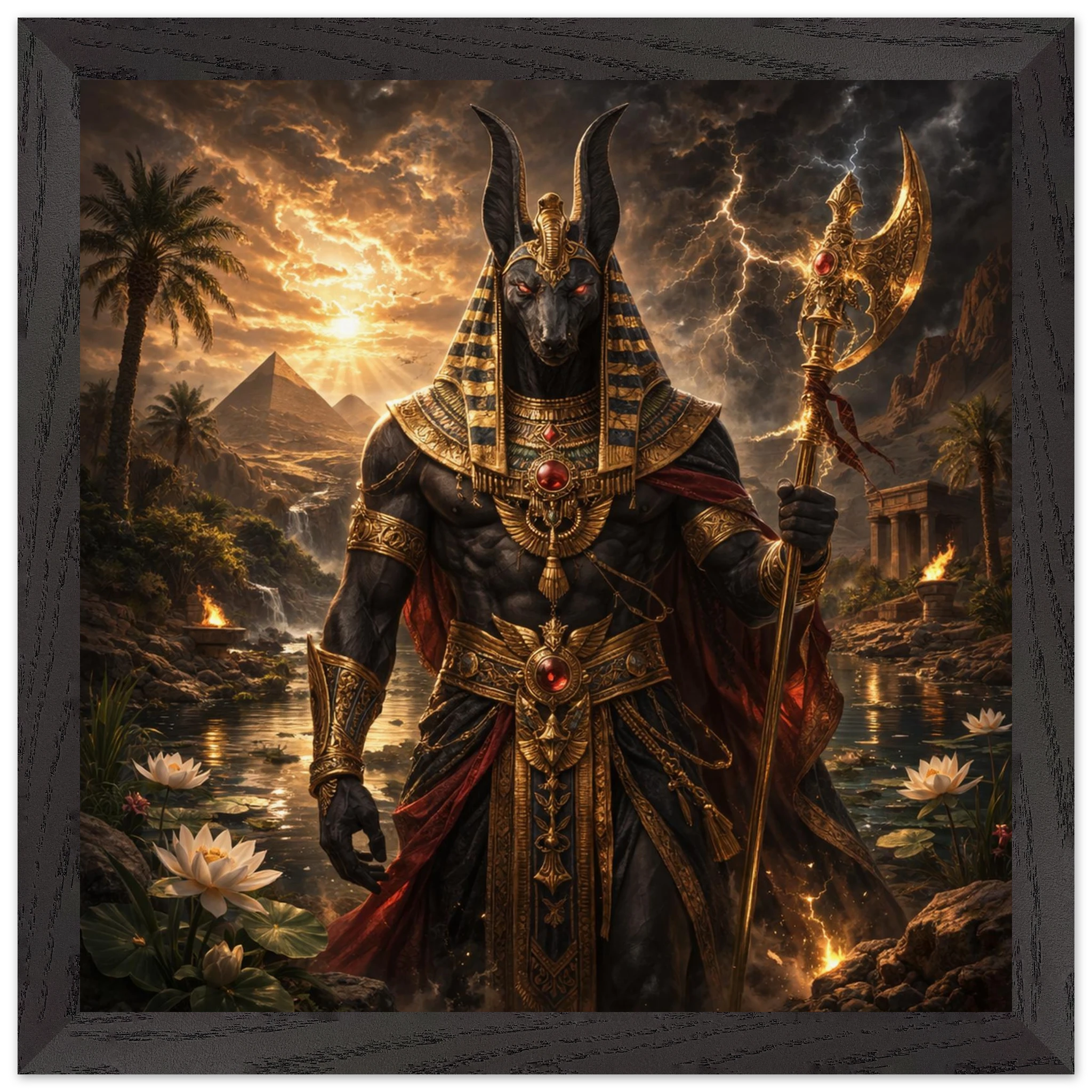 Seth – Mythologie Fine Art Print mit Rahmen | babasan